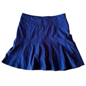 Athleta Wear About Skort Dark Blue Athletic Pleats Tennis Running Pockets Zip